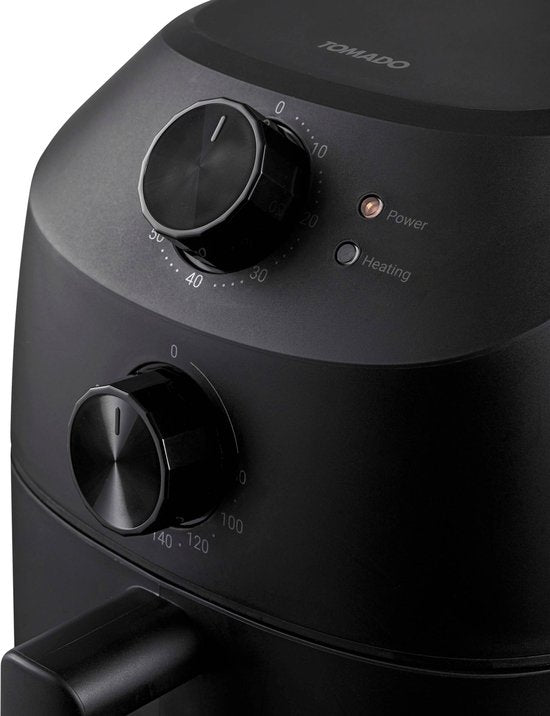 Tomado TAF2001B - Mini Airfryer - 2 Liter Fassungsvermögen - Für 1 oder 2 Personen - Kleine Heißluftfritteuse - PFAS-frei - Schwarz