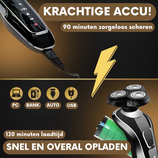 5-in-1-Elektrorasierer für Männer mit Trimmer S1110 - Nass & Trocken - Bartschneider - Clipper - Nasentrimmer - 5 Aufsätze - Elektrorasierer - Wasserdicht