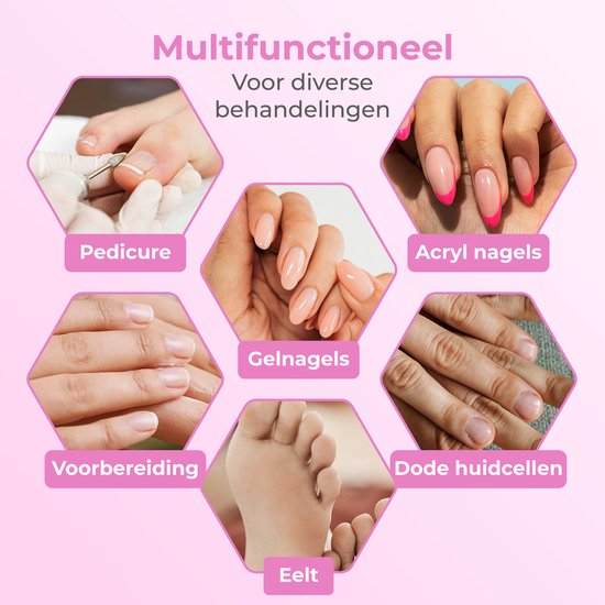 Nuvance Elektrische Nagelfeile - 15000 RPM - Nagelfräse - 12 Bits - 40 Schleifrollen - Maniküre & Pediküre Set