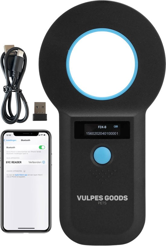 Vulpes Goods® Pets Chip-Lesegerät - Für alle Tiere und Heimtiere - Inkl. Reisetasche - PRO Version