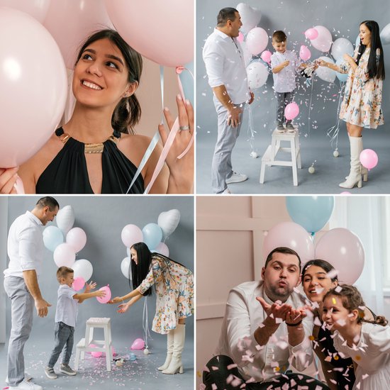 Partizzle Gender Reveal Party Deko Pack - Babyshower Ballons Dekoration - Geschlechterbekanntgabe - Junge oder Mädchen - XXL