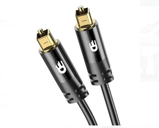 Drivv. Optisches Premium Toslink-Kabel - Optisches Audiokabel - Soundbar - Stecker zu Stecker - 3 Meter - Schwarz