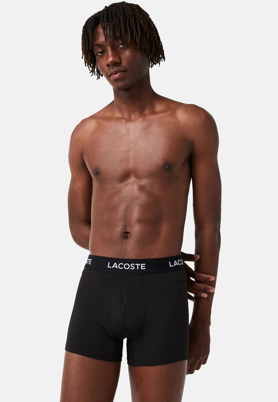 Lacoste Boxershorts Herren Mikrofaser Schwarz 3er-Pack - Größe M
