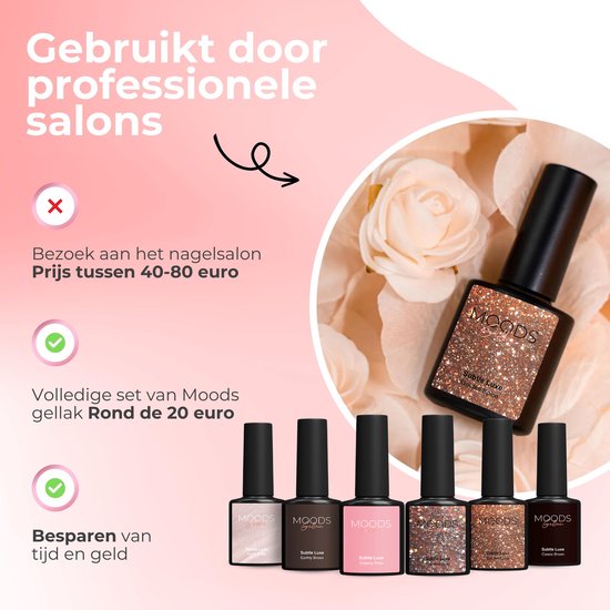 Moods Gellac 6-teiliges Set - Gel-Nagellack Starter Pack - Gel-Nagellack - 8ML - Subtle Luxe - Gellack - Nägel - Schicke Farben - HEMA & TPO-frei