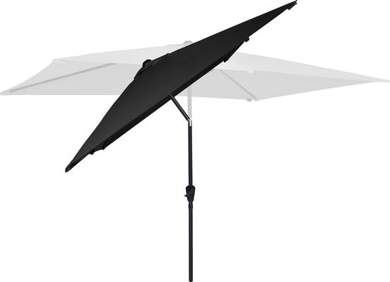VONROC Premium Sonnenschirm Rapallo 200x300cm - Langlebiger Sonnenschirm - Neigbar - UV-beständiges Tuch - Anthrazit/Schwarz - Inkl.