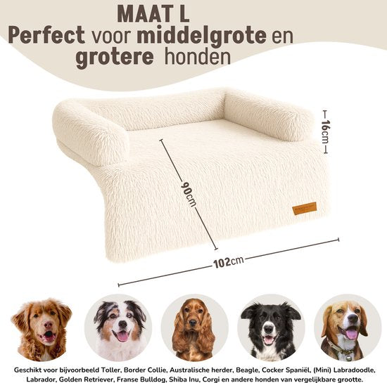 By Cee Cee Original Hundedeckenbank - Hundedeckenbank - Hundekorb - Premium - komplett abnehmbar - Beige- 102x90 - Größe L