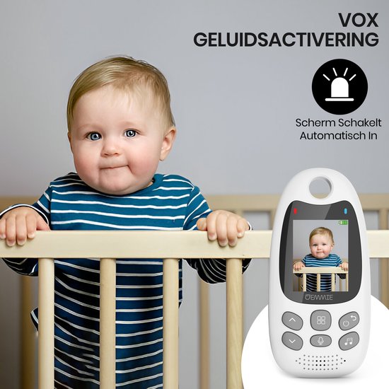 Oemmie Babyphone - Babyphone mit Kamera - Babyphone - Babykamera - Video & Audio - Nachtsicht - Weiß