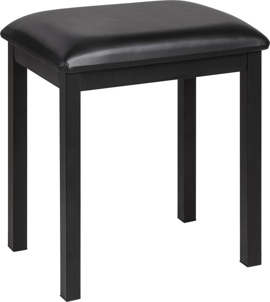 Finesse Piano Hocker - Stahl - mit Kissen - Klavierbank - Klavierstuhl - Schwarz