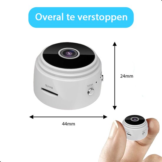 Tech Essentials Mini Hidden Spy Camera - 1080P - Mit WiFi APP - Micro Secret Security Camera - Indoor - Spy - Eavesdropping - Weiß