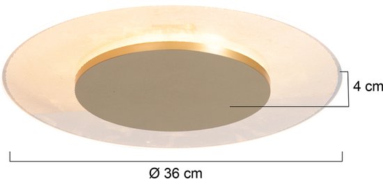 Steinhauer - Deckenleuchte - Lido - gold - Metall - Ø 36cm - LED - 7798GO
