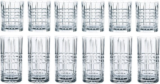Nachtmann – Square Whisky- und Longdrinkgläser – 12er-Set – Whisky – Longdrink