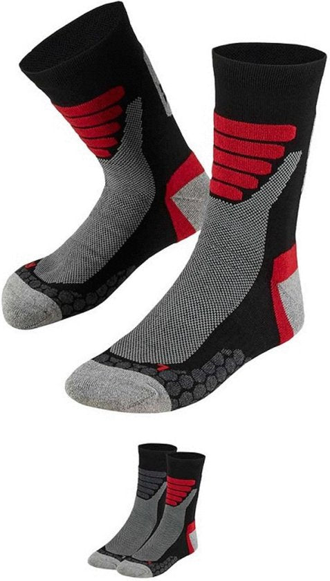 Xtreme Wandersocken für jedes Wetter, 2er-Pack, Schwarz & Rot – Socken – 42–45