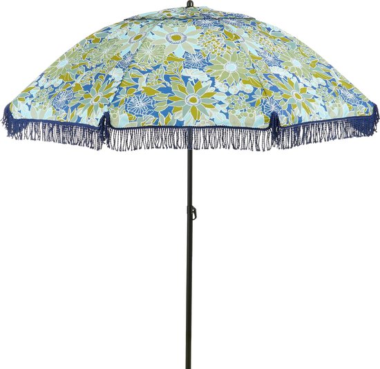 Mica Decorations Blumen Sonnenschirm - H238 x Ø220 cm - Blau