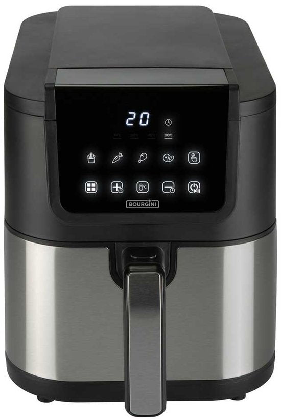 Bourgini Slimfit Airfryer Pure XL - Heißluftfritteuse - 5 Liter - 1500W - PFAS frei