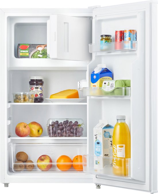 Inventum KV471W Tischkühlschrank 80 Liter - Mit Gefrierfach - 47,5 cm breit - LED-Beleuchtung - Geeignet für Wohnmobile - Freistehend - Weiß