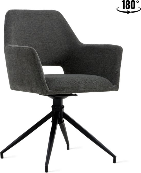 Multifurn - Esstischstuhl 'Tess' (Samt, Anthrazit, 2er Set)