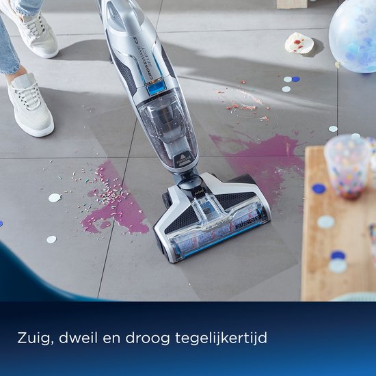 BISSELL Crosswave C3 Select Stabstaubsauger mit Wischfunktion - Schnurgebundener Bodenreiniger - 3 in 1 Saugen, Wischen & Trocknen - Mehrflächensauger - Reinigungsmaschine für Teppich, Fliesen & Holzböden - Leistungsstarker 560W Motor - 3551N