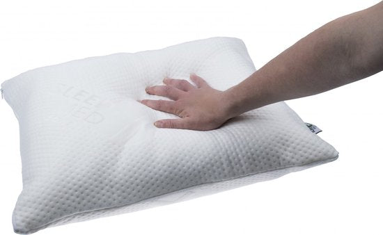 2 x SleepMed - Memory Foam Pillow - 100% Memory Foam - Weiß - Hypoallergene Abdeckung - 55 x 43 x 12 cm