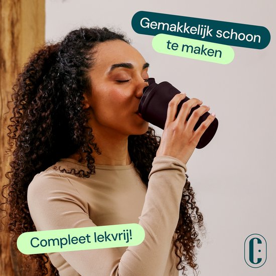 Castagnola Thermosbecher - Kaffeebecher To Go - Reisebecher für Kaffee und Tee - Teebecher - 380 ML - Edelstahl - Dunkelbraun