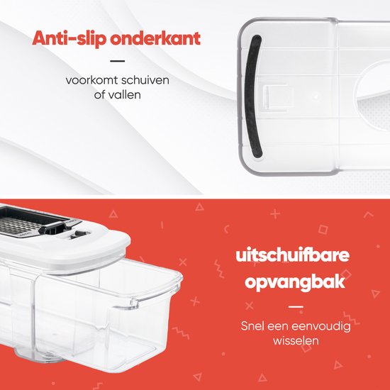 Stosh Mandoline - Gemüseschneider - Zwiebelschneider - Spiralschneider - Chipsschneider - Reibe - 6-teilig - BPA frei