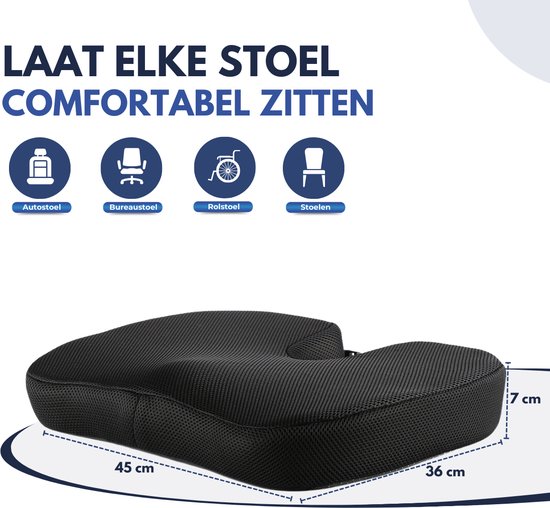Softsie Sitzkissen Orthopädische und ergonomische - Bounce Kissen - Sitzkissen - Keilkissen - Auto - Sitzkissen
