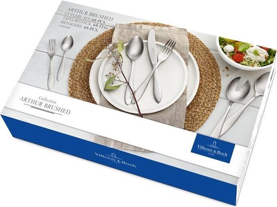 Villeroy & Boch Arthur Besteck-Set - 68 Teile - Gebürsteter Edelstahl