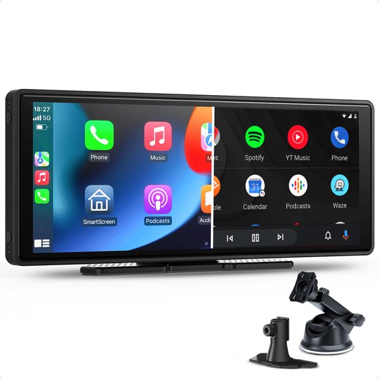 CarMe CarPlay Bildschirm - 10 Zoll - Apple CarPlay & Android Auto (Wireless) - Touchscreen - Navigationssystem