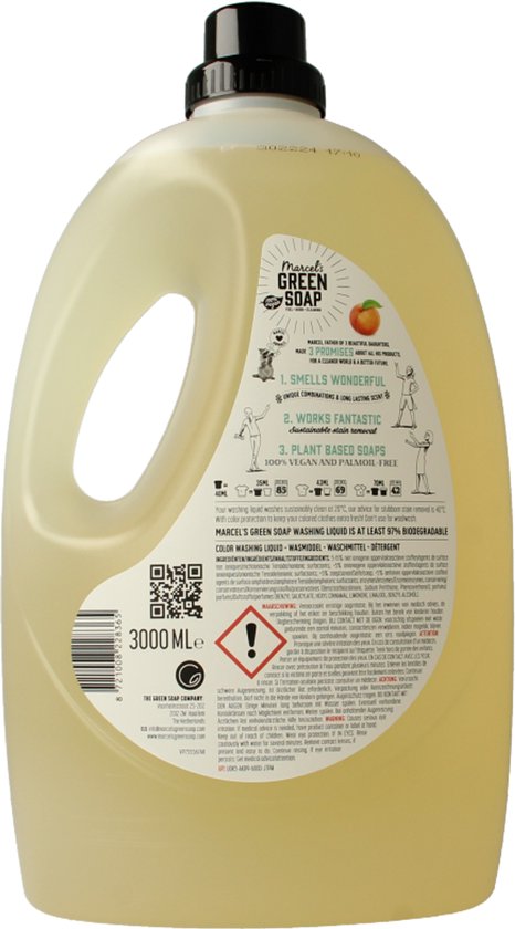 Marcel's Green Soap Flüssigwaschmittel - Großpackung - Pfirsich & Jasmin - 3L - 69 Waschgänge
