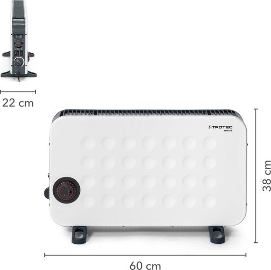 TROTEC Elektroheizung - Konvektor - TCH 26 E - Timer - programmierbar - 3 Einstellungen - Überhitzungsschutz - Frostschutz