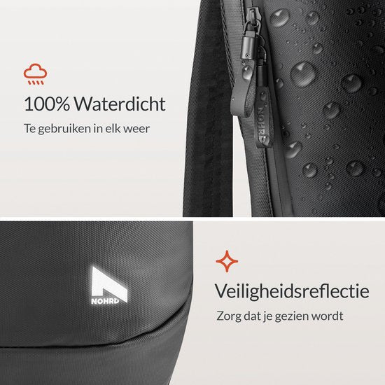 NOHRD Waterproof Rolltop Backpack Black - Rucksack Männer & Frauen - Wasserdicht - Rucksack mit Laptopfach - Wasserdichter Rucksack Laptop - Rucksäcke