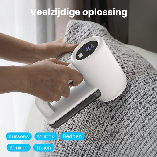 Auronic Electric Lint Remover Pro - Fusselentferner - Akkulaufzeit 120 Minuten - Wiederaufladbar - LED-Anzeige - Entlaubungsgerät - Weiß
