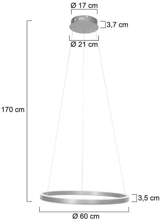 Steinhauer - Pendelleuchte - Ringlux - Stahl - Metall - Ø 60cm - LED - 3502ST