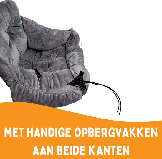 By Cee Cee Luxury Dog Basket Car - Hundeautositz - weich und stilvoll - Hundesitz - mit Sicherheitsgurt - dunkelgrauer Autositz