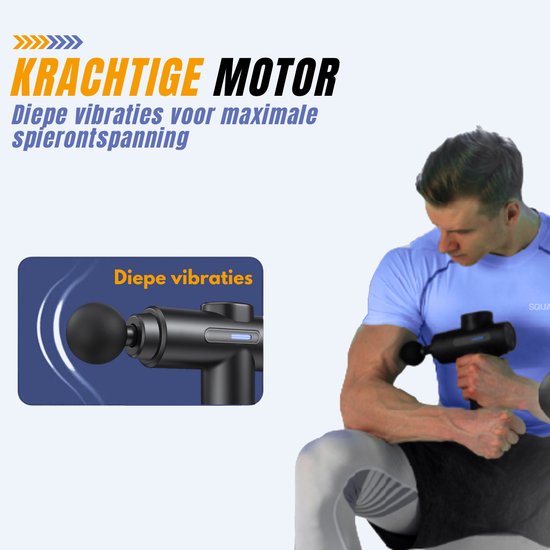 Squago Massage Gun professional - 32 Positionen - 10 Aufsätze - Kompaktes Massagegerät - Massagepistole - Massagepistole