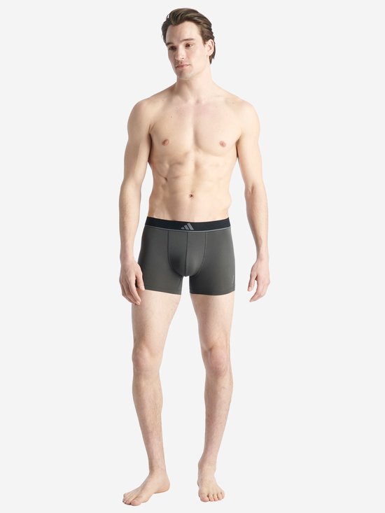 adidas Active Flex 3er-Pack Mikrofaser Boxershorts - Herren - Sportunterwäsche - Stretch - feuchtigkeitsregulierend - Schwarz/Grau - Größe XL