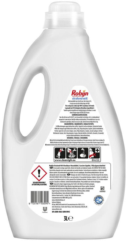 Robijn – Flüssigwaschmittel – Strahlendes Weiß – 60 Waschgänge