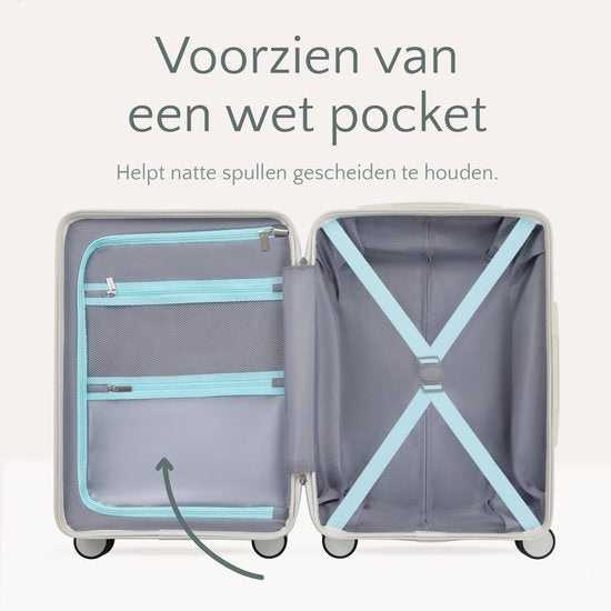 Skycases City Walker - 3-teiliges Kofferset | Leicht & Langlebig | 20, 24 & 28 Zoll | 360° Spinner-Räder | TSA-Schloss | Inklusive Schutzhüllen - Tiffany Blau