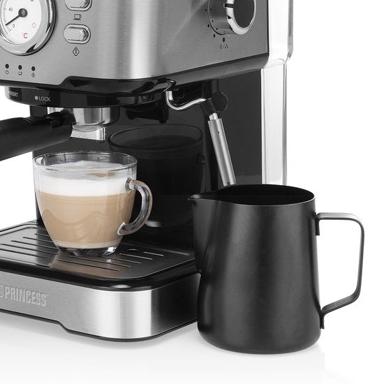 Kaffeemaschine - Princess 249412 Espressomaschinen für gemahlenen Kaffee - Mit Milchaufschäumer für Cappucino und Latte Macchiato - 2 Tassen - Verbraucherverband Best Buy