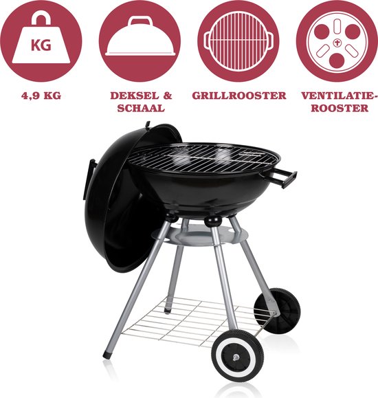 Lone Star Barbecue - Holzkohle-BBQ - Kugelgrill - isolierte Griffe - Belüftungssystem - herausnehmbare Ascheauffangschale