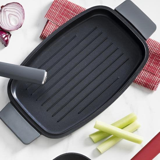 Bergner Infinity Chefs Grillplatte 42 X 22 Cm - Aluminiumguss - Soft-Touch Griffe