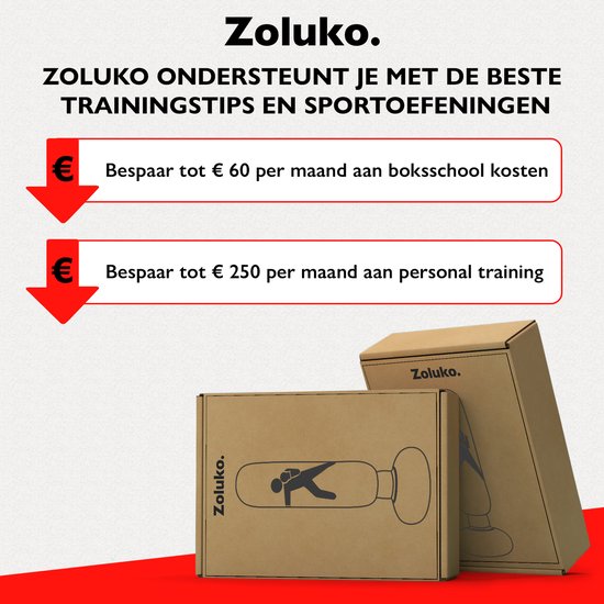 Zoluko Aufblasbarer Boxsack am Fuß - Inkl. Boxhandschuhe, Fußpumpe und E-Book - Indoor und Outdoor - Für Erwachsene und Kinder - Boxsack stehend oder am Fuß - Schwarz