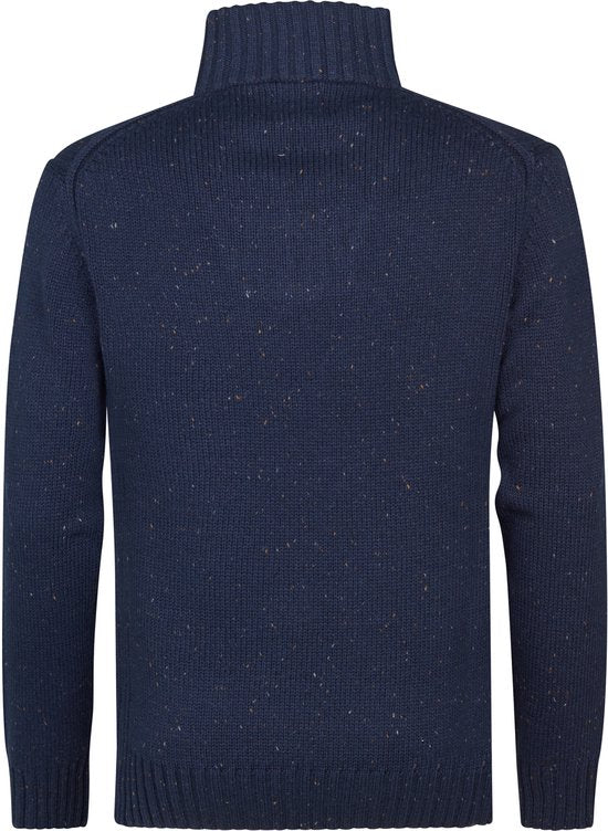 Petrol Industries – Herren-Strickpullover „Denver“ mit halbem Reißverschluss – Blau – Größe L