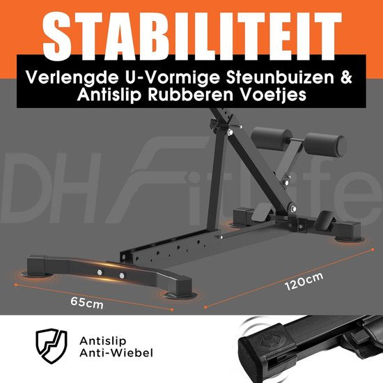 DH FitLife 5-in-1 Hyperextension Roman Chair für Bauch- und Lendenwirbeltraining, einstellbar bis zu 150 kg, Multifunktionsbank für Curls und Gewichte