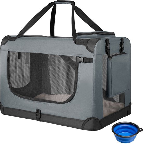 Klappbare Hundetransportbox / Bank Lassie M - Grau - 42 x 60 x 44 cm