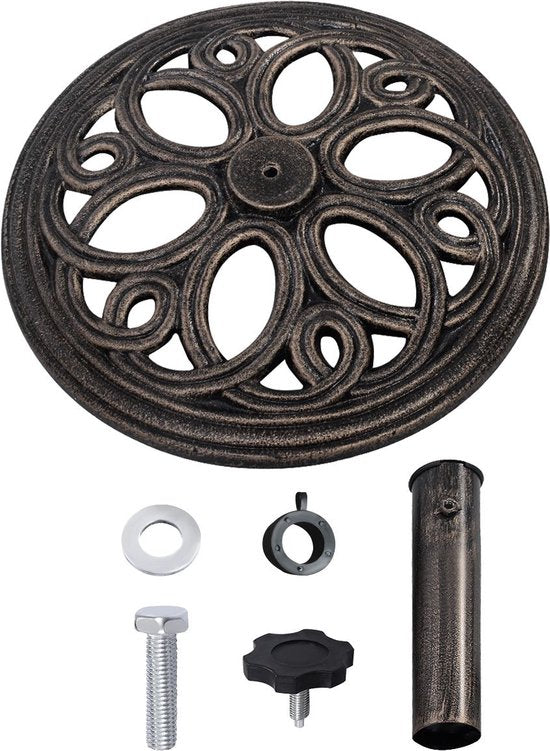 Coast Gusseisen Sonnenschirm Basis - Sonnenschirm Stand - 32 cm hoch - Bronze