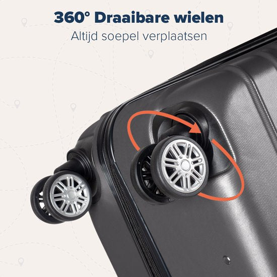TRVLMORE - Handgepäckkoffer - 38L - Zahlenschloss - Leichtgewicht - Trolley - 54x36x20cm - Dunkelgrau