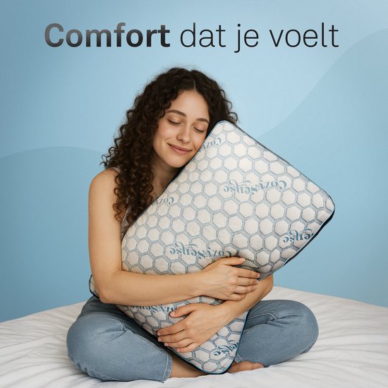 CozySense® PolarGel Pillow - Kissen gegen Nackenschmerzen - Schlafkissen - Coolgel Pad - füllbarer Memory Foam - Seitenschläfer, Rücken- und Bauchschläfer