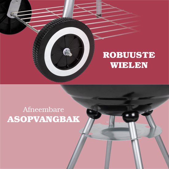 Lone Star Barbecue - Holzkohle-BBQ - Kugelgrill - isolierte Griffe - Belüftungssystem - herausnehmbare Ascheauffangschale