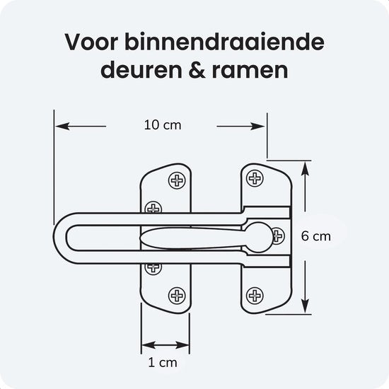 Türschloss für Innentür - Silber - Schlösser - Tür - Riegel - Schloss - Außentür - WC - Sicherheit - Luft