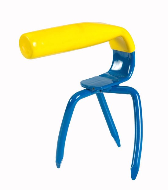 Gartenkralle Mini MC220-1 - Schaufelgabel - Boden lockern, Unkraut jäten, Boden belüften, kultivieren - blau/gelb